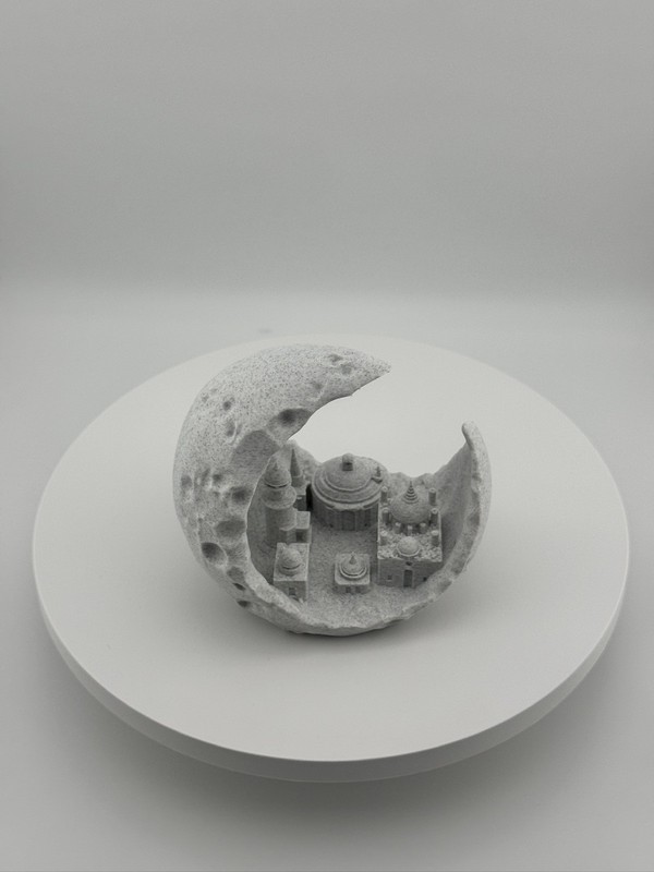 3D Printed Moon City- Marble Color – Unique Gift