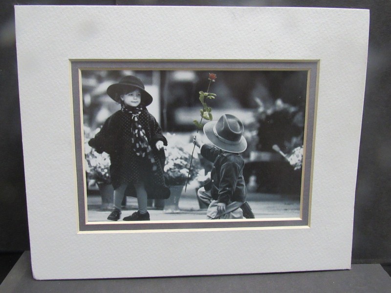 Vintage Black & White Picture W/ Red Rose 8″ x 10″ Classic Art Young Adonis