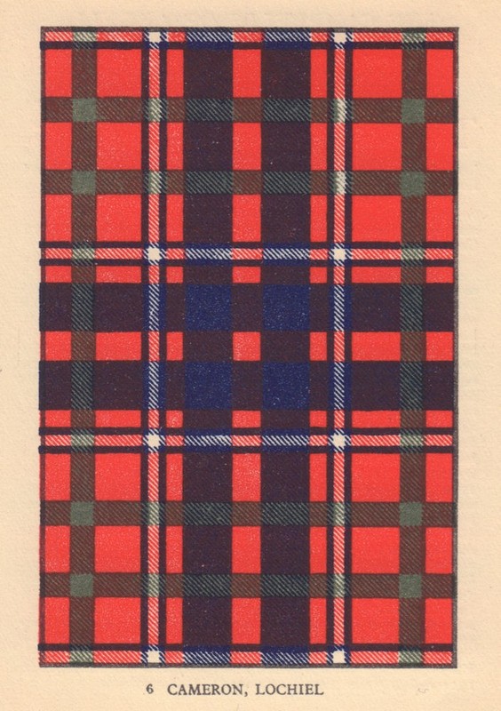 Cameron of Lochiel. Scottish Clan Tartan. SMALL 8×11.5cm 1937 old print