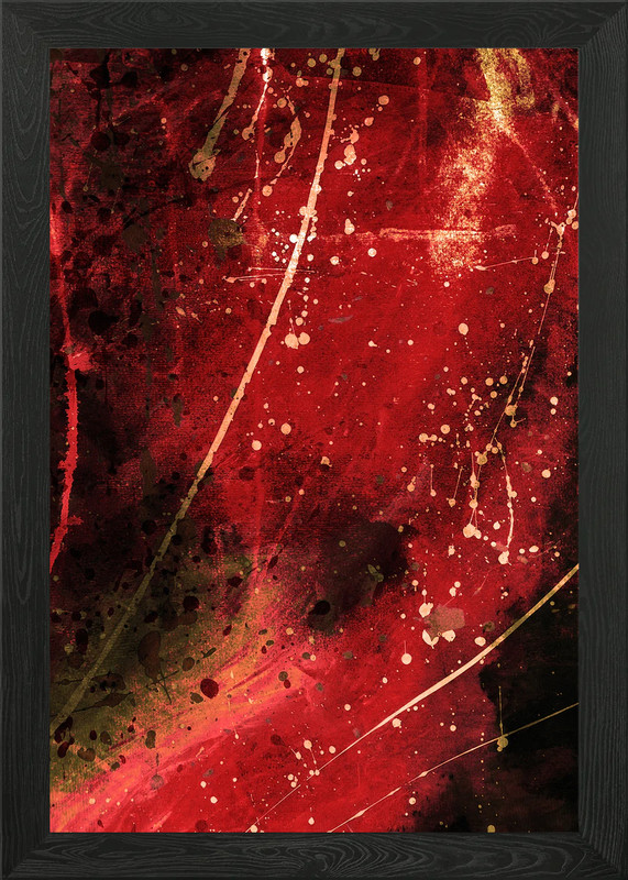 Abstract Red and Black Splatter Art Framed Wall Art Poster Canvas Print Picture