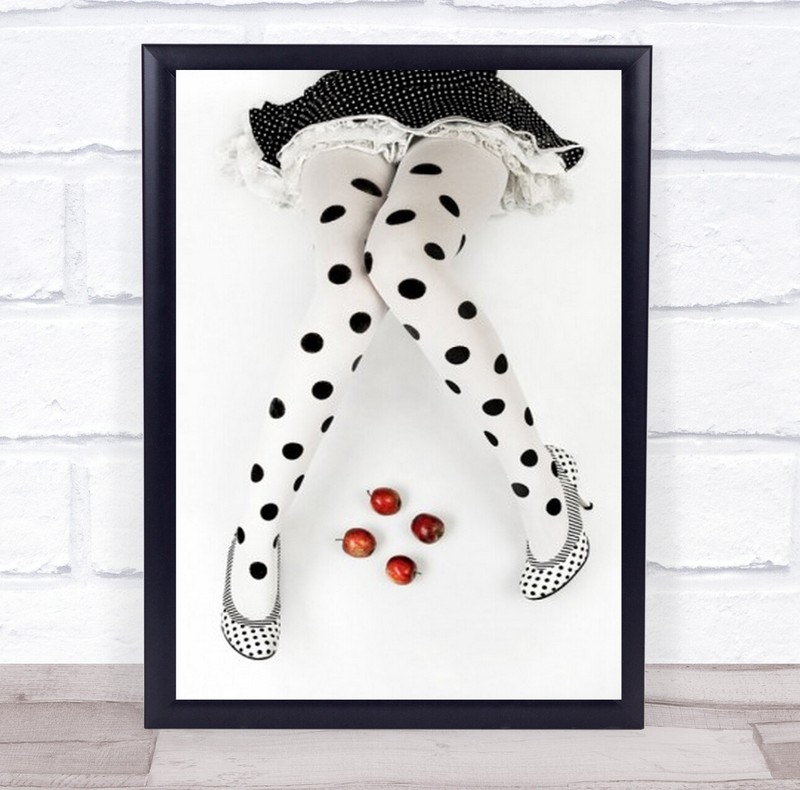 Dotted Apple Legs Dots Portrait Shoe Cherry Cherries High Key Wall Art Print