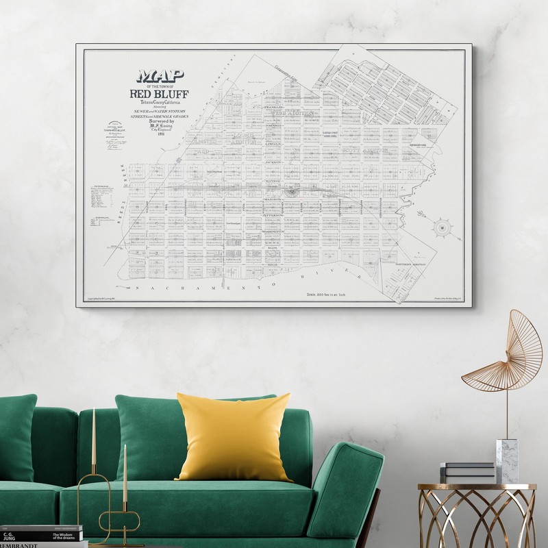 1911 Map of Red Bluff California – Streets, Railroads & Agricultural Zones