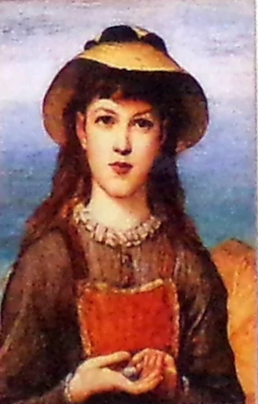 Victorian Art print by George Frederick Watts, Head of a Girl silver metal frame gallery