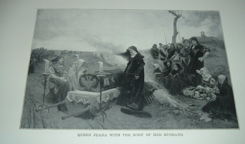 1899 Print QUEEN JUANA WITH THE BODY OF HER HUSBAND PHILIP I OF SPAIN