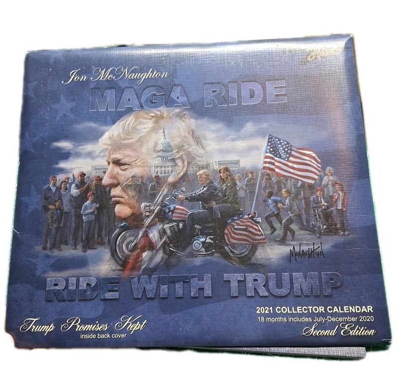 Jon McNaughton Maga Ride Donald Trump Motorcycle Art Calendar