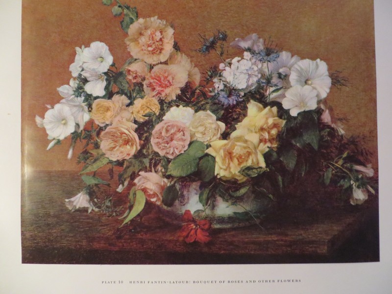 9.5 X 8" HENRI FANTIN-LATOUR: BOUQUET OF ROSES... Art Print or Color Plate 10 gallery