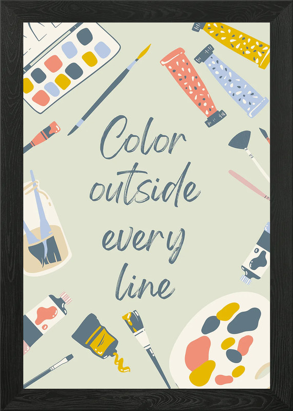 Art Supplies Illustration Framed Wall Art Poster Canvas Print Picture
