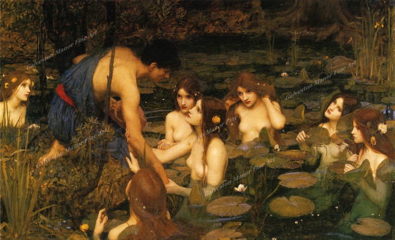 Hylas and the Nymphs by Waterhouse Giclee Art Print Paper or Canvas