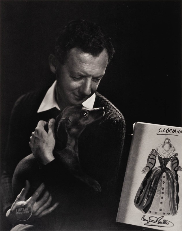 VTG Yousuf Karsh Print Benjamin Britten Portrait Engraving Photo 1954 Mat 13×15