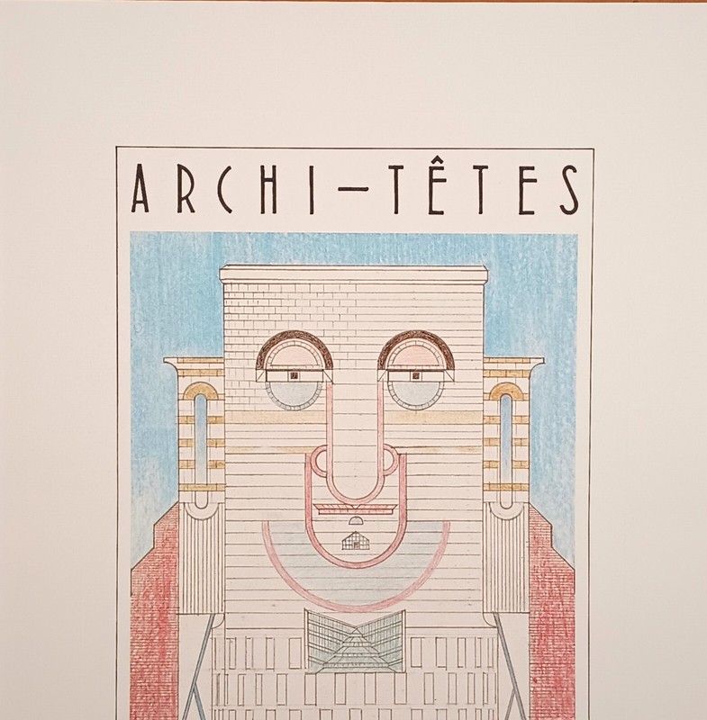 Unframed Lithograph "James Stirling" by Louis Hellman - Archi-tetes Series gallery
