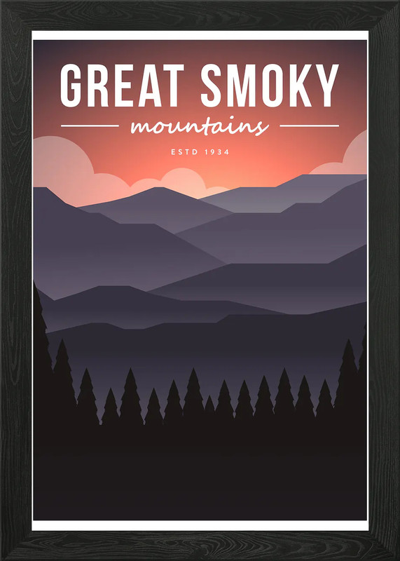 Great Smoky Mountains Framed Wall Art Poster Canvas Print Picture