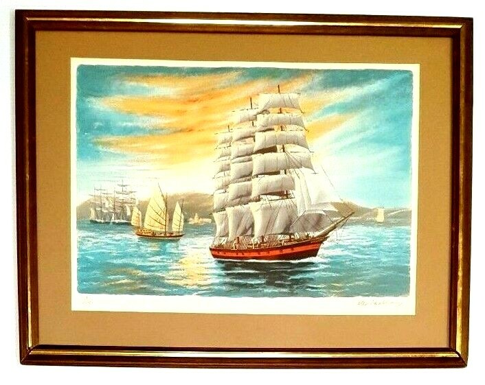 ALEXANDER PACKHAM Signed TALL SHIPS Limited Art LITHOGRAPH Collector’s Guild COA