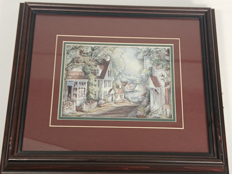 3D Paper Tole Art Decoupage to bay antique shop Shadow Wooden Frame Box