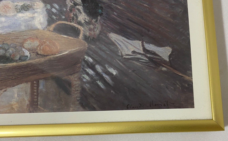 Claude Monet Framed& Matted "The Luncheon" In The Garden at Argenteuil 12"x10" gallery