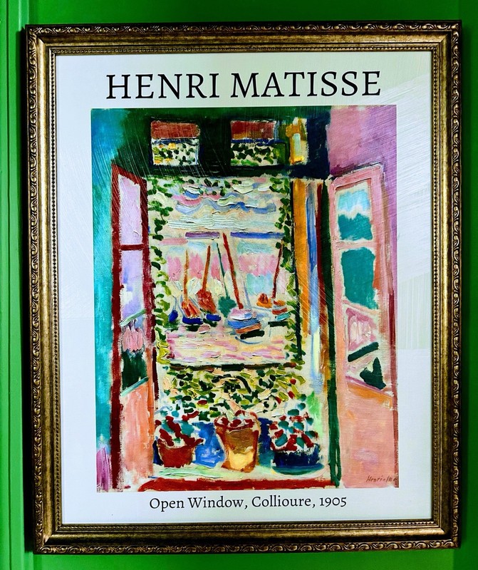 Henri Matisse Canvas Open Window Hand Embellished Exhibition Art Framed 18”x22”
