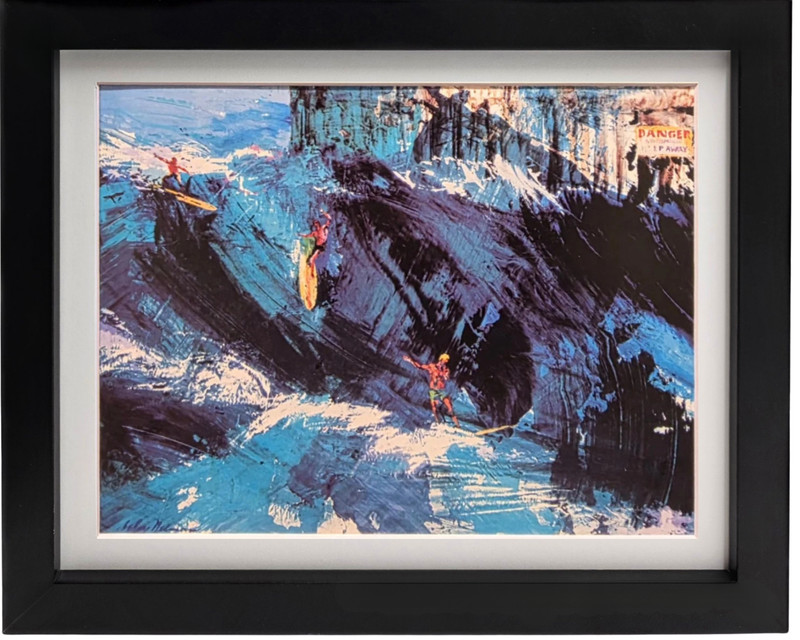 LEROY NEIMAN Surfing at Huntington Beach Plate Signed Vintage 1974 Sports Print