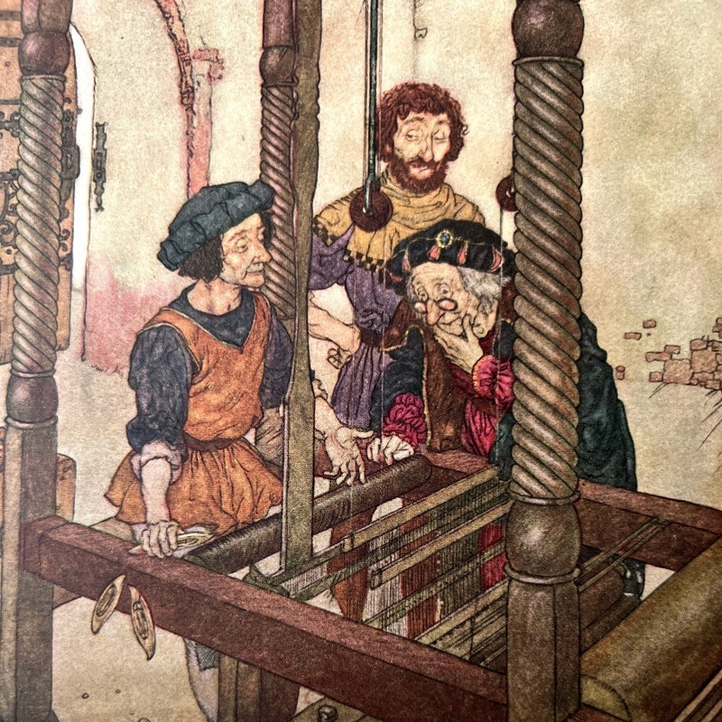 Edmund Dulac VTG 1916 The Emperors New Clothes Book Plate Print 7 1/4 x 5 7/8" gallery