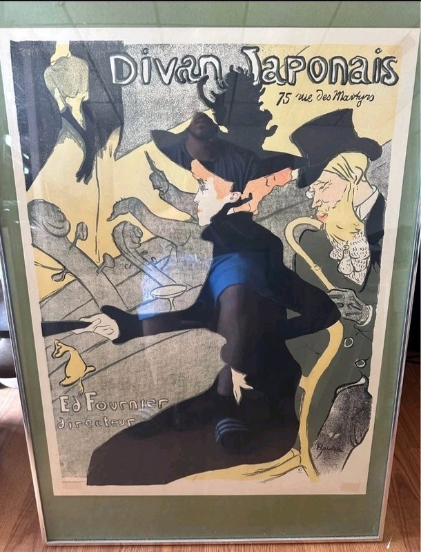 Henri de Toulouse Lautrec Silver Metal Framed Print“Divan Japonais” 40” x 26.5”