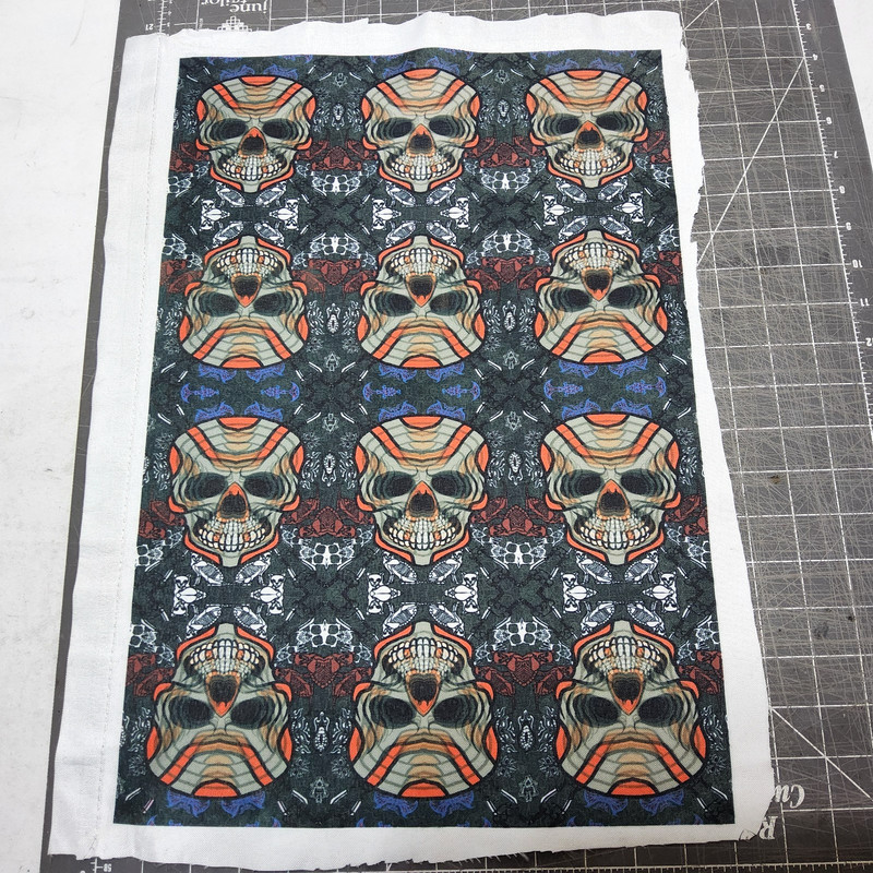Custom skulls cat knives graphic fabric print digital art witchy goth rockabilly