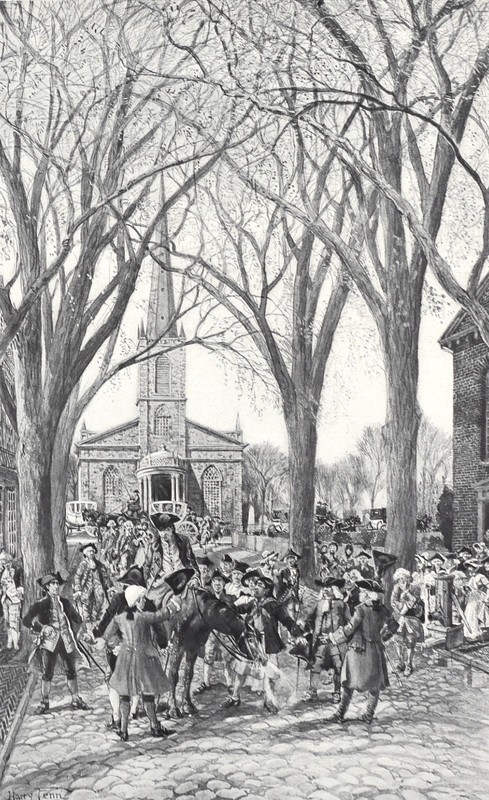 Battle of Lexington Wall Street Harper’s Harry Fenn Revolutionary War Print 1908