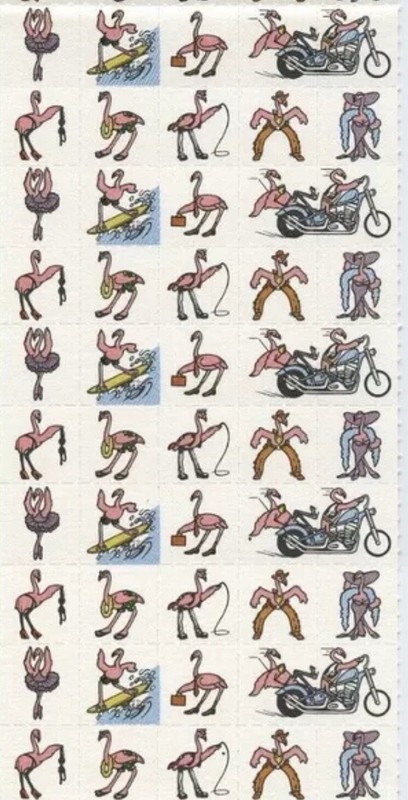 Genuine Vintage PINK FLAMINGOS LSD BLOTTER ART circa 1987 Acid Grateful Dead