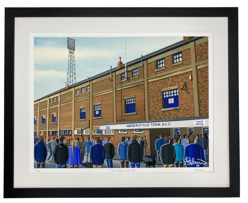 Huddersfield Leeds Rd Limited Edition Framed Town Football Art Print (20″ x 16″)