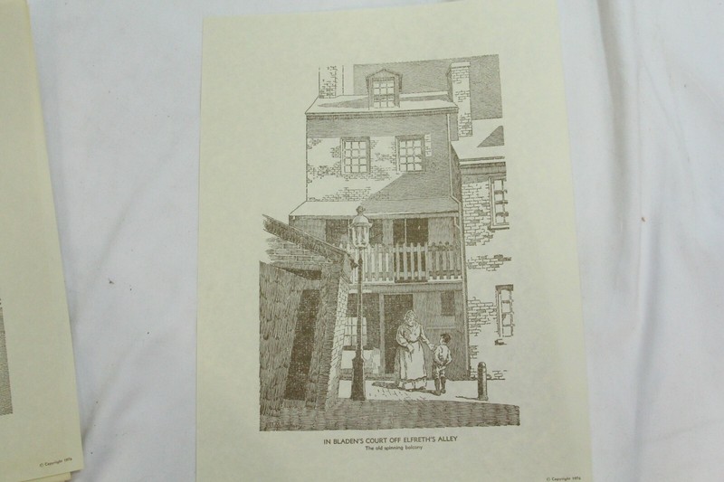 7 Historic Philadelphia Drawings J L Gallapher 9" x 12" Church Independence Hall gallery