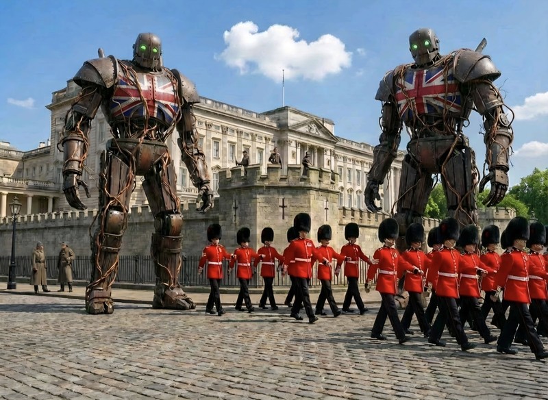 Victoria’s elite albion troops at the palace steampunk sci fi art 10×8 print