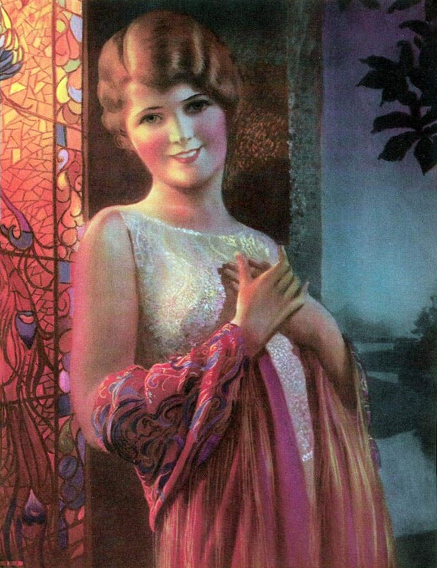 Flapper Lady Stained Glass by Gene Pressler