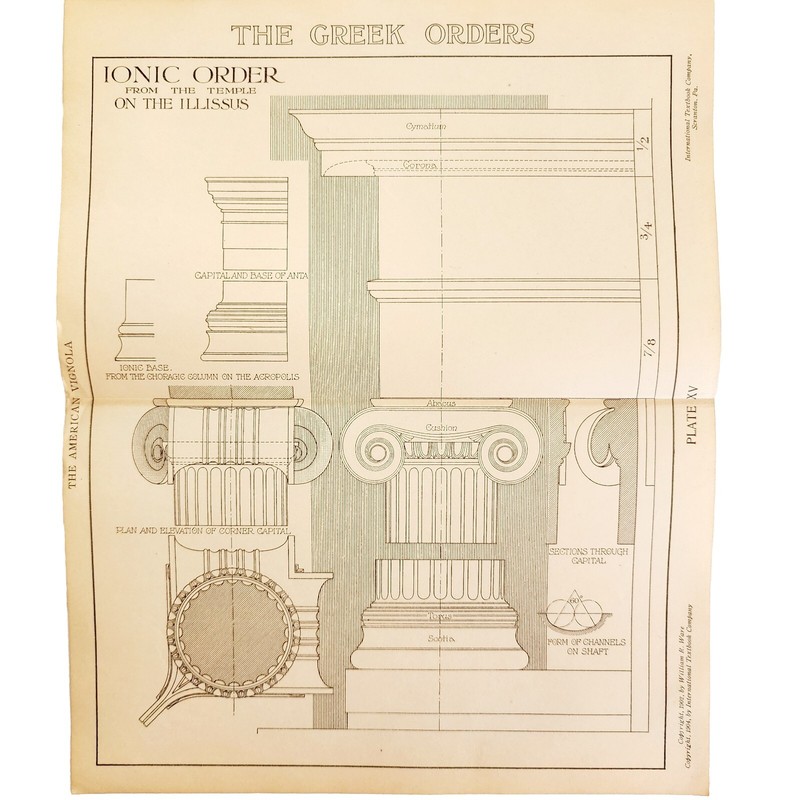 Ionic Greek Order Illissus Temple Examples 1904 Architecture Ephemera DWKK21 gallery