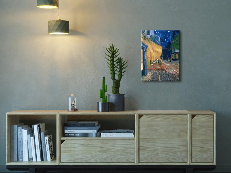 Cafe Terrace at Night Modern Stretched and Framed Giclee Canvas Print gallery