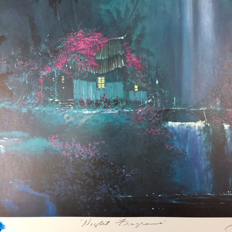 James Coleman Night Fragrance Hand Signed Lithograph 21 / 275 Tropical Waterfall gallery