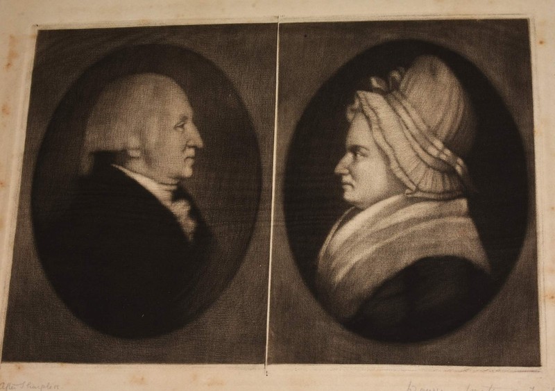 Original Aquatint 1796 George & Martha Washington after James Sharples rare