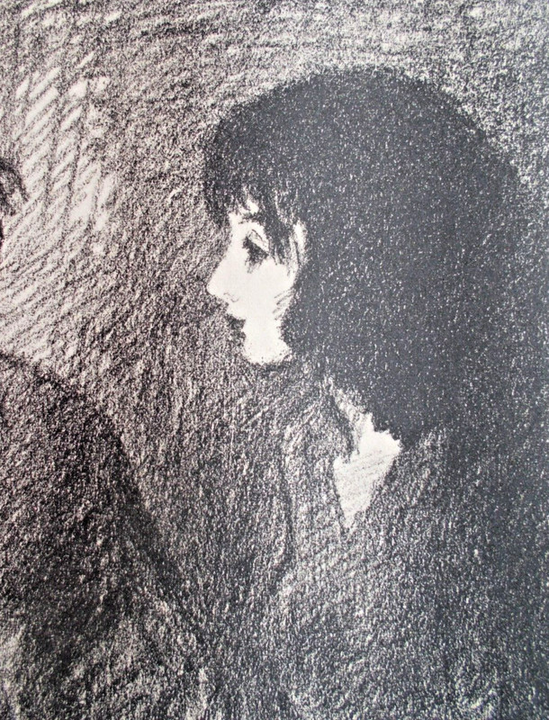 Great 1970 Raphael Soyer Original Pencil Signed Lithograph "Flower Children" gallery