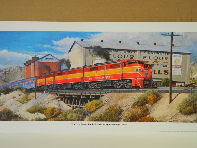 Railroad Art,Winfield,»New Sunset Ltd,nr El Paso», 12X24″signed(7313)