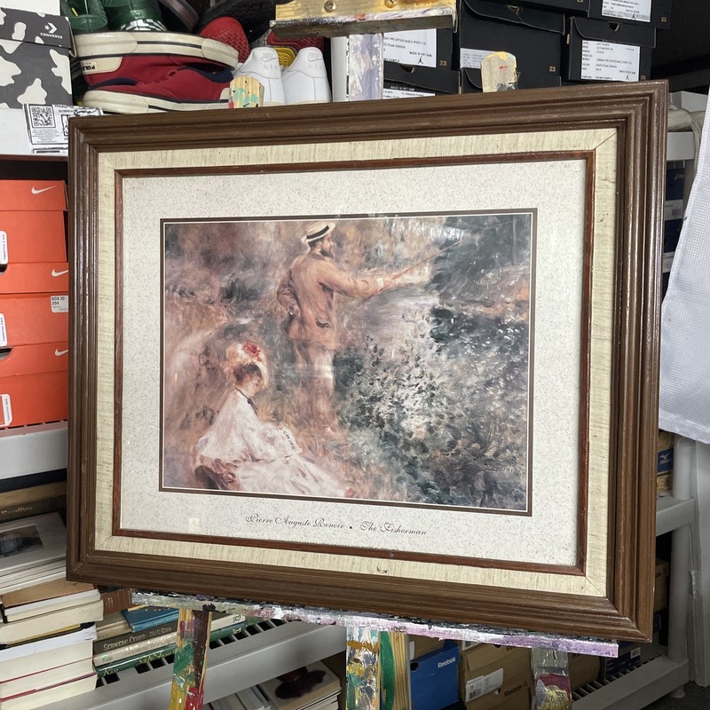 25in X 21in Vintage Framed Art Print – Pierre Auguste Renoir “ The Fisherman”