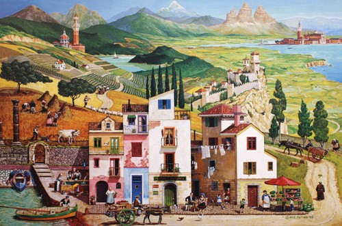 Bob Pettes Italy – Colorful City and Countryside Signed and Numbered on Paper