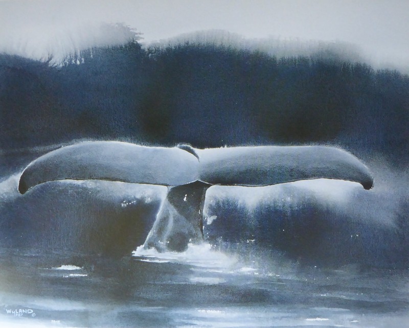 Wyland Studios WHALE’S FOREVER fluke whale Tail 1988 ocean nautical art print