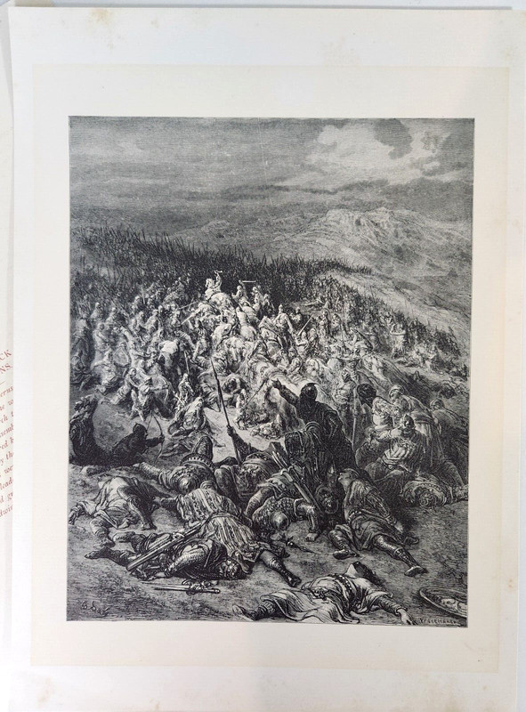 Knights Attack Saracens Antique 1855 Engraving History Crusades Book Plate gallery