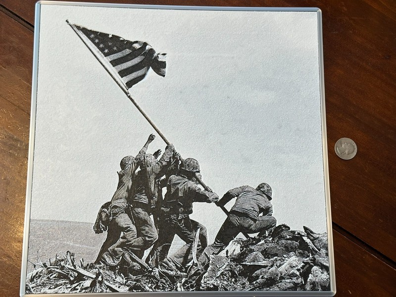 Flag Raising on Iwo Jima 3d Image - Up to 12.25 Inches - Wall Hanger Included