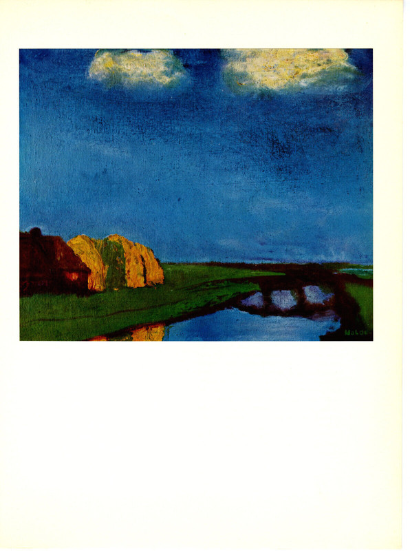 1957 Vintage Print Plate Emil Nolde Frisian Farm on the Canal 1935 Expressionist