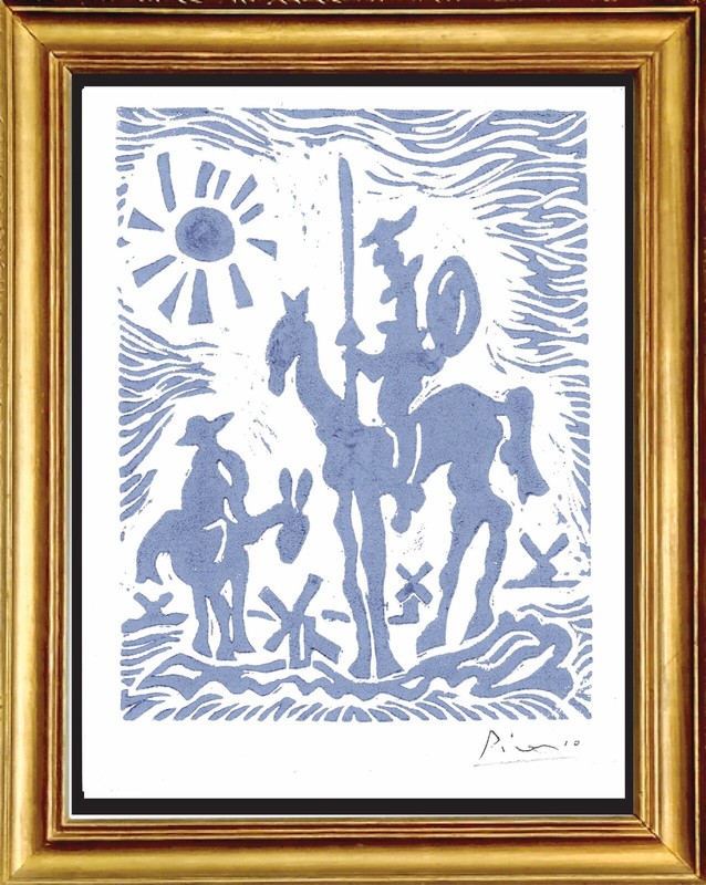 Pablo Picasso Hand Signed Ltd Edition "Don Quixote & Windmills" w/COA (unframed)