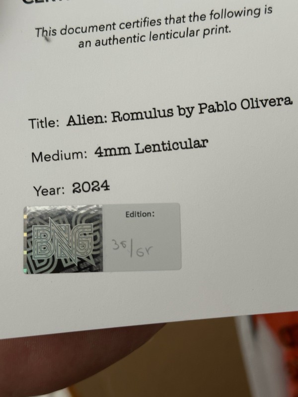 Alien Romulus 3D Lenticular Plex Poster #38/65 By Pablo Olivera BNG gallery
