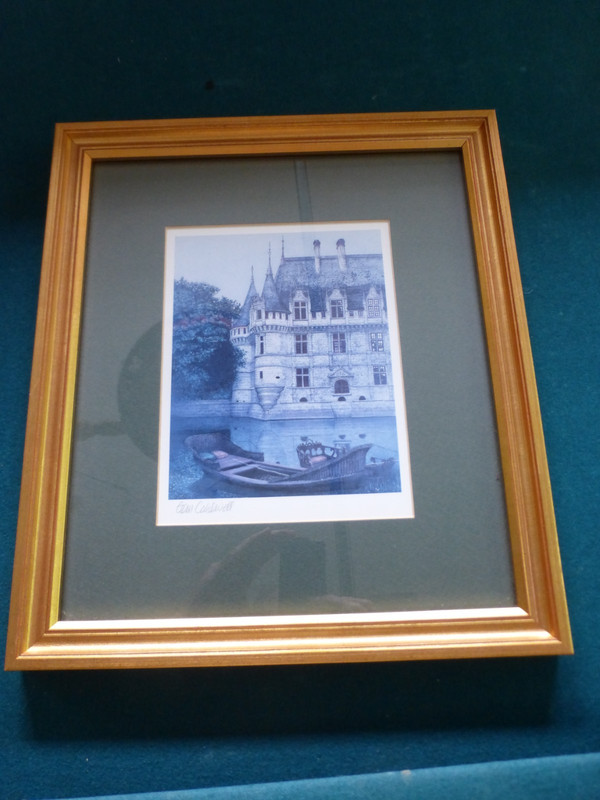 Tom Caldwell Signed Print 8×9 Chateau D’Azay-Le-Rideau Frame 15×13 Very Nice