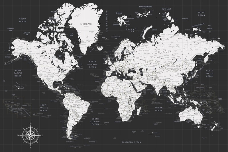 World Map - Poster Print, Personalized or Not, 16x24 to 36x54 gallery
