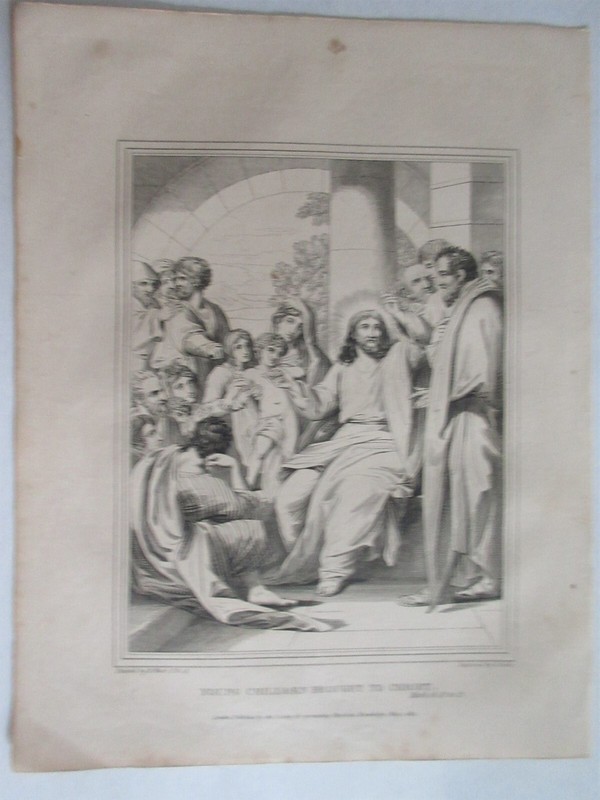 Young Children Brought to Christ 1822 engraving G Cooke painting B. West