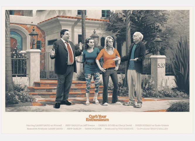 Curb Your Enthusiasm David Henry Lantz Sitcom Poster Giclee Print 24×16 Mondo