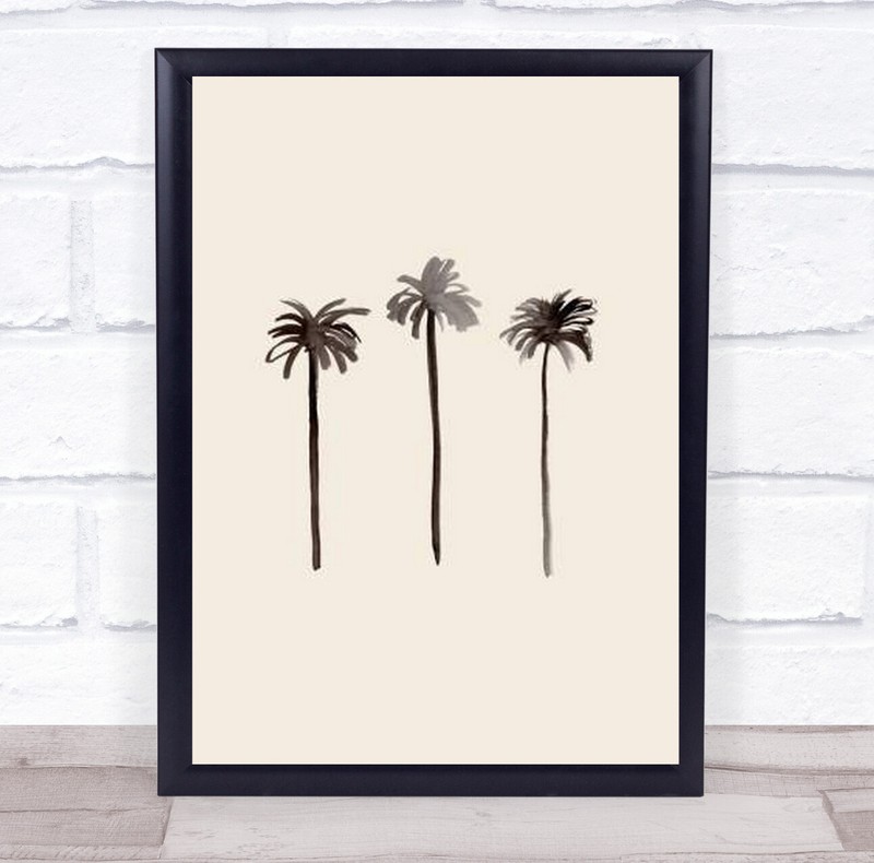 Palm Trees Ink Tree Illustration Wall Art Print