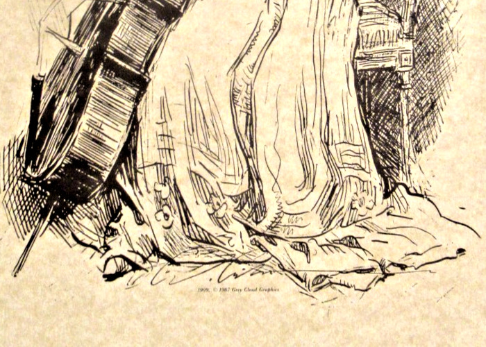 "THEN YOU'LL REMEMBER ME" (GIBSON GIRL)~ *1909 PEN-AND-INK SKETCH - (11" X 14")* gallery