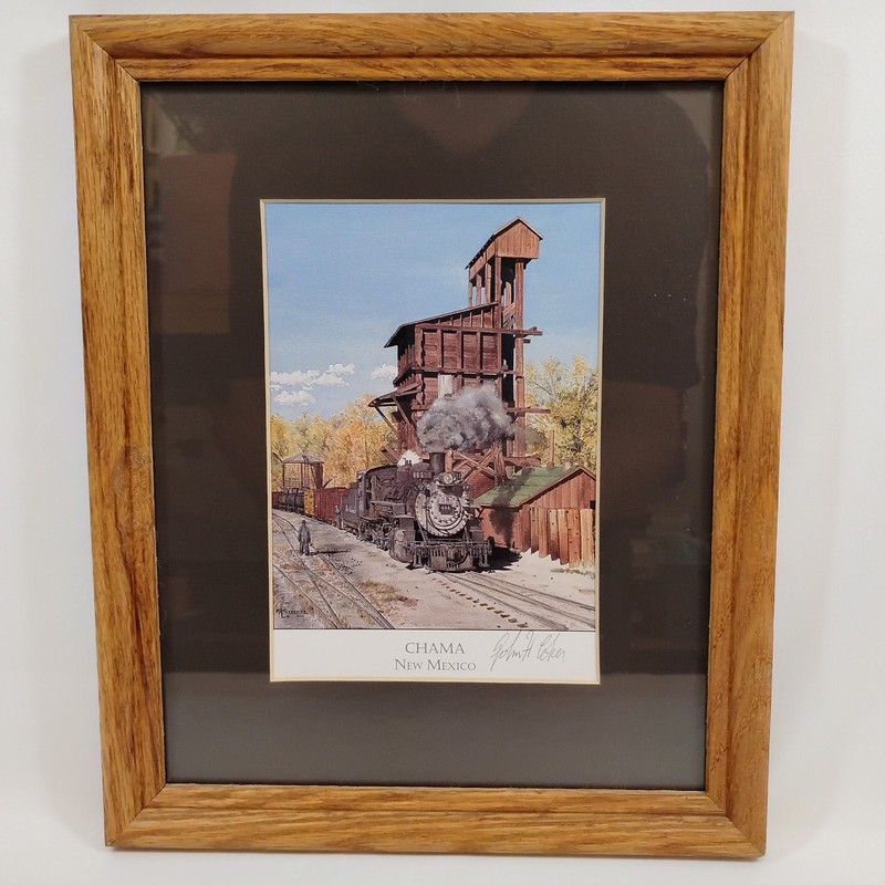 John H. Coker Chama New Mexico D&RGW Steam Train Art Print Framed Signed